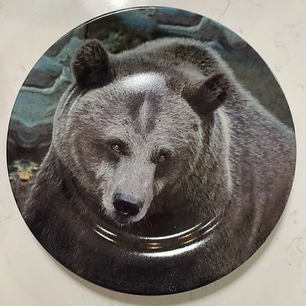 Pacific Northwest Woodland decorative plate set.  Muckleshoot Casino. Set of 4.